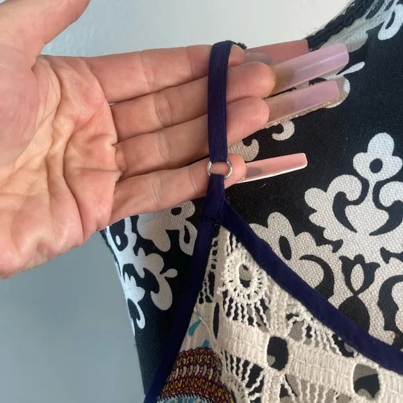 🔺SOLD🔺Kori America Boho Patchwork Maxi Dress Multicolor Floral Sleeveless - Picture 4 of 9